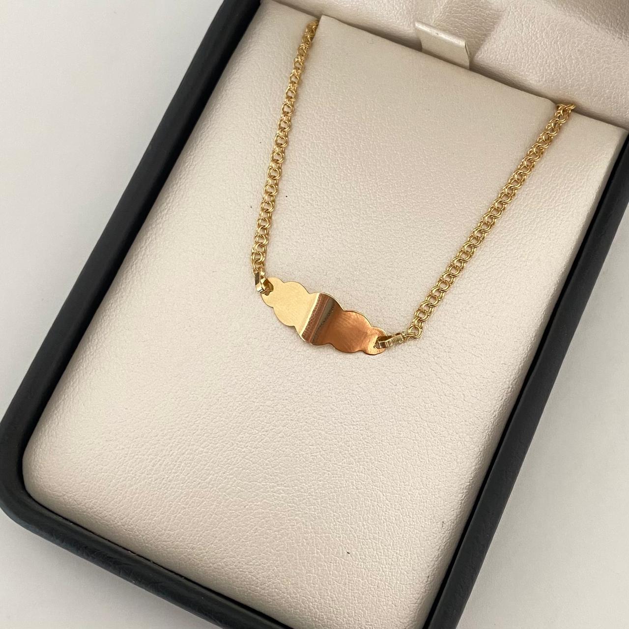 Pulso bebé placa nube aro seguido Oro amarillo 18k 1,50 Gr / 16 Cm  Broche 0,15